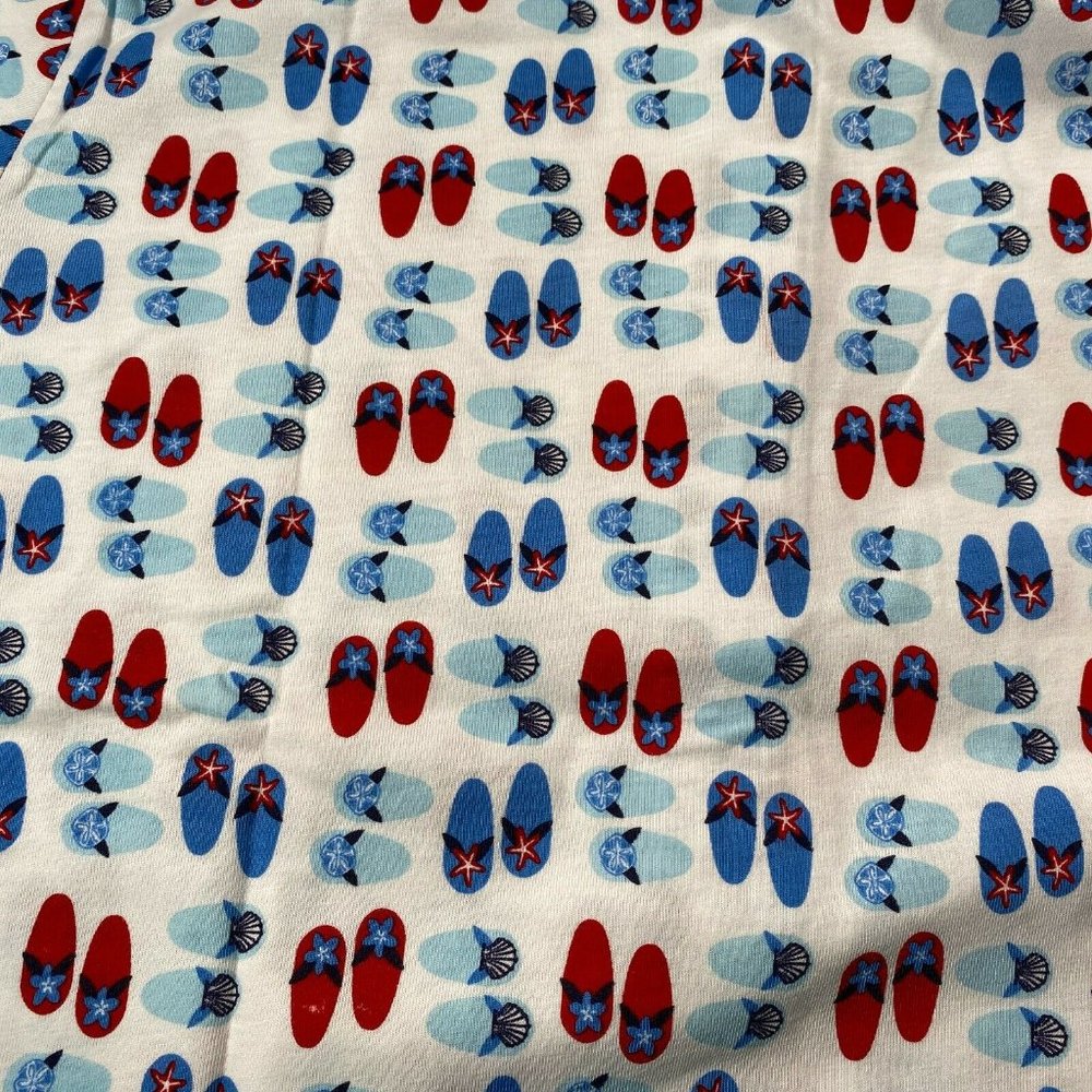 New Leon Levine Polo Womens Small Flip Flop Print Short Sleeve Blouse Go… - Picture 6 of 9